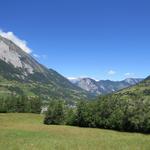 Blick zurück nach Orsières. Links der Le Catogne. Dort oben möchten wir einmal hinaufwandern