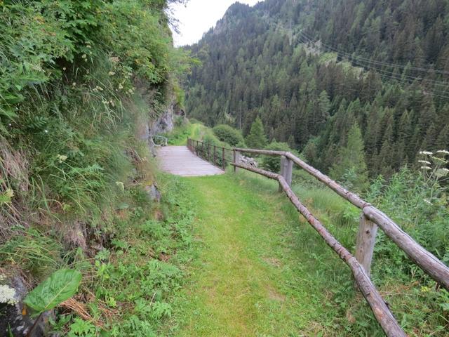 der Weg führt uns nun ein bisschen abwärts, weg von der Hauptstrasse