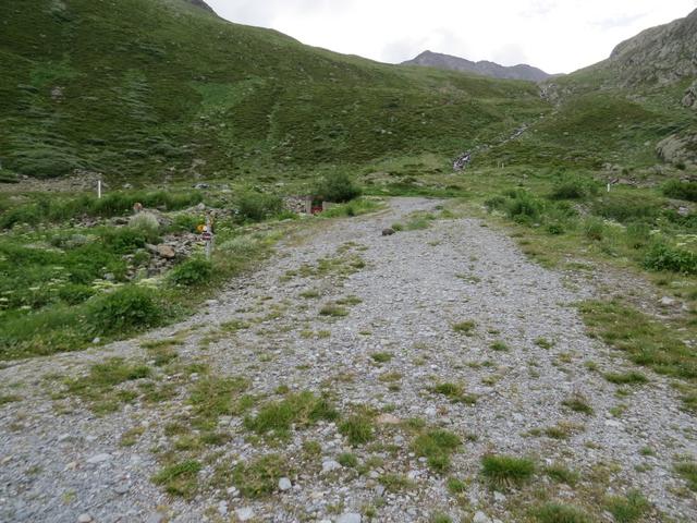wir haben die kleine Ebene hinter uns gelassen und überqueren bei L'Hospitalet die Passstrasse