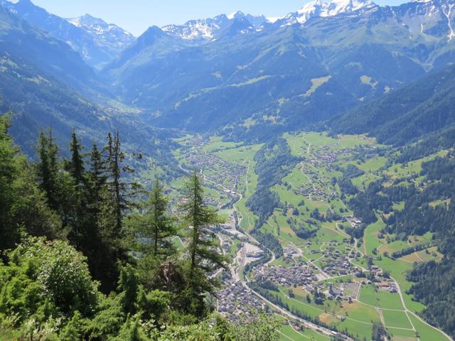 Blick auf Le Châble, im Val de Bagnes