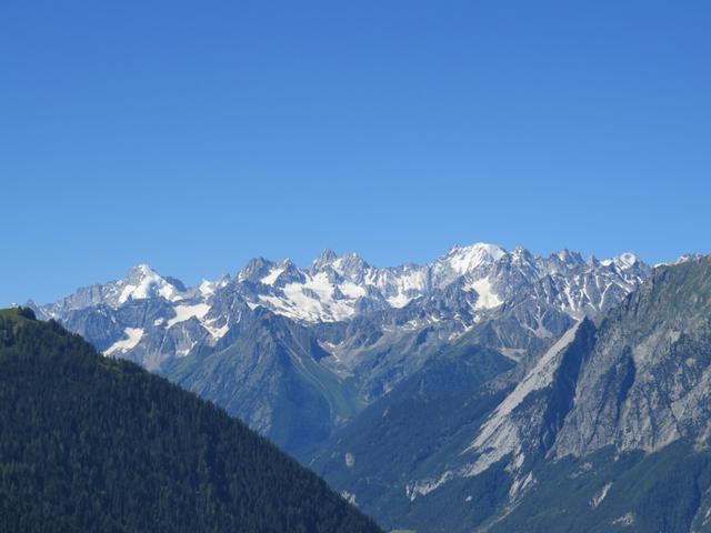 Blick ins Trientgebiet mit Mont Dolent, Aiguille d'Argentière und Aiguille du Tour