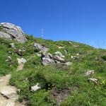 der Bergweg ist immer gut ersichtlich und markiert. Im oberen Teil hat es sogar Markierungsstangen