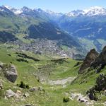 Tiefblick nach Verbier