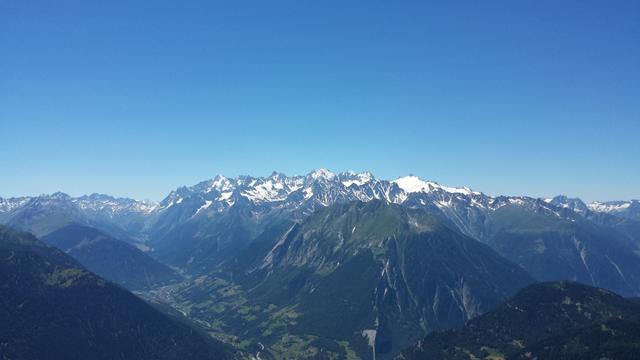 Blick ins Trientgebiet mit Mont Dolent, Aiguille d'Argentière und Aiguille du Tour