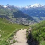 während dem Wandern können wir Mont Fort, Verbier und Grand Combin bestaunen