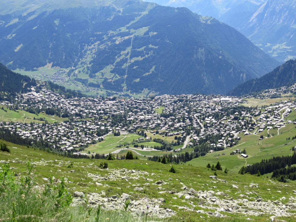 ... und hinunter nach Verbier geschaut