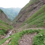 Blick zurück in den Sperrbachtobel