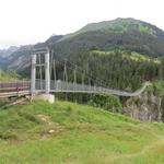 Blick zurück zur schön erbauten Hängebrücke. Die Variante über die Hängebrücke hat sich gelohnt