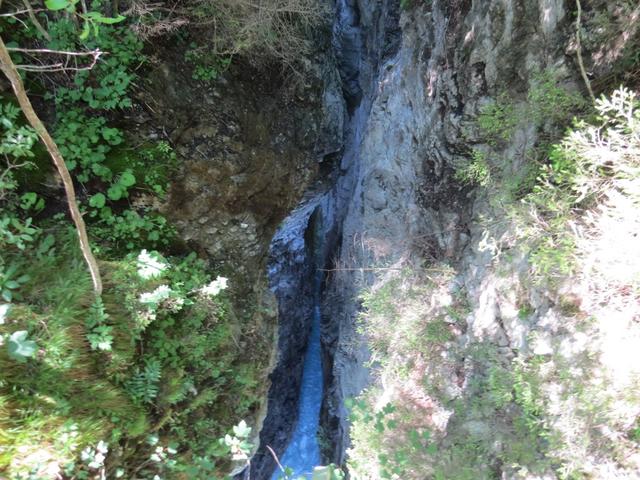 die tiefe Schlucht ist hier nur einige Meter breit