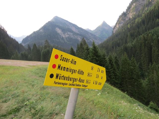 wir verlassen das Alpengasthaus Hermine 1310 m.ü.M. und machen uns auf den Weg