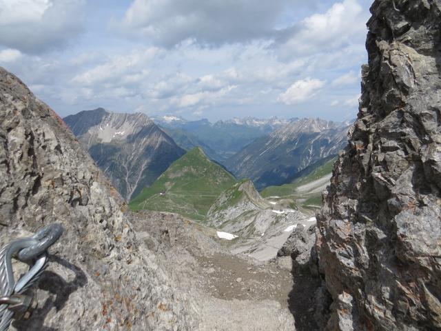 Blick zurück zur Memmingerhütte. Seht Ihr sie?