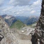 Blick zurück zur Memmingerhütte. Seht Ihr sie?