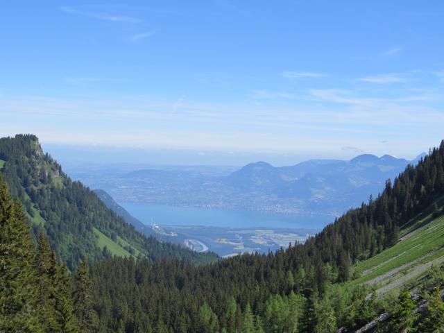 vor uns taucht der Genfersee auf