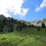 über die Combe de Dreveneuse wandern wir nun zu Punkt 1843 m.ü.M.