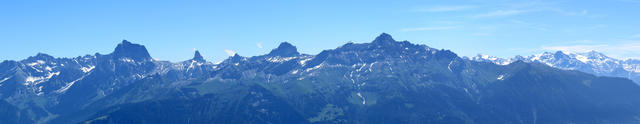 sehr schönes Breitbildfoto mit Grand Muveran, Petit Muveran, Dent Favre und Dent de Morcles