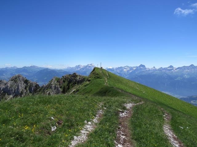 Blick zurück zum Pointe de Bellevue. Was für eine traumhafte Aussicht konnten wir hier oben geniessen!