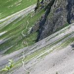 gut ersichtlich der Wanderweg den wir erwandert haben