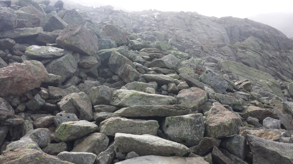 über grosse Blöcke teilweise als Treppe erstellt, wandern wir weiter aufwärts