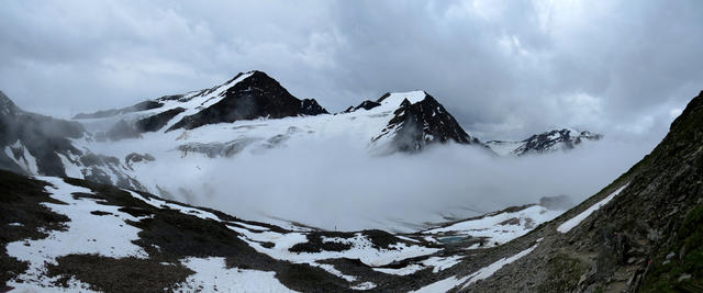 schönes Breitbildfoto mit Blick zum Mutkogel und linker Fernerkogel