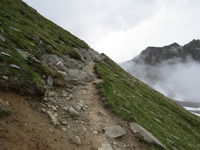 der Bergweg ist bis zum Pitztaler Jöchl gut markiert ersichtlich