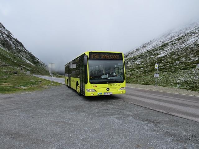 kaum haben wir die Timmelsjoch-Hochalpenstrasse erreicht, erscheint der Bus.