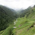 wir verlassen die Timmelsjoch- Hochalpenstrasse und laufen in einem weiten Bogen hinunter zur Glaneggalm 1716 m.ü.M.