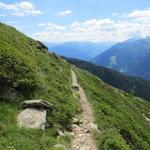 die Aussicht auf diesem Höhenweg ist sehr schön. Die Aussicht reicht bis zur Ortler- und Brentagruppe