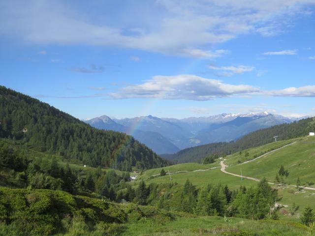 ... und laufen weiter nach Jenesien. Die meisten E5 Wanderer biegen hier nach Meran ab