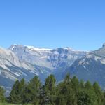 Blick auf den Les Diablerets mit dem Quille de Diable. Dort oben konnten wir eine sehr schöne Bergwanderung geniessen