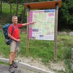 Infotafel über die Via Francigena in Saint-Rhémy 1632 m.ü.M.