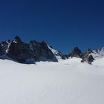 was für ein Ausblick auf die Aiguilles Dorées und Aiguile du Tour