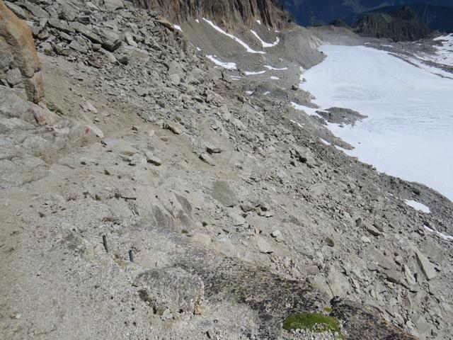 bei dieser sandig, felsigen rutschigen Steilstufe, sollte man nun auf den Boden schauen, und nicht das Panorama