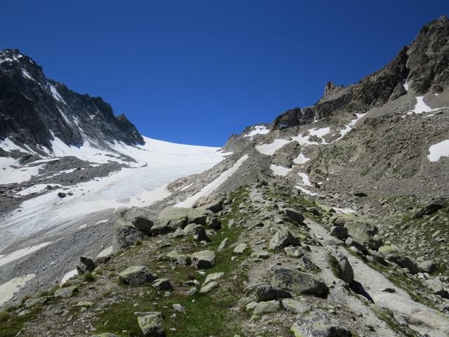 letzter Blick zurück zum Glacier d'Orny