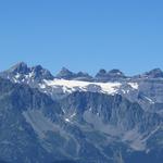 die Dents du Midi herangezoomt. Was für ein Erlebnis, als wir dort oben standen