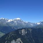 Blick zur anderen Seite zum Grand Combin Massiv und Mont Vélan