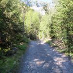 oberhalb von Praz de Fort im Vall Ferret, verlassen den Parkplatz 1330 m.ü.M. linkerhand...