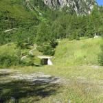 auf etwa 1550 m.ü.M. kommt man in den Bereich von Flussverbauungen (Prise d'eau de Saleina)