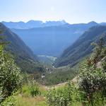 Blick hinunter nach Praz de Fort im Val Ferret