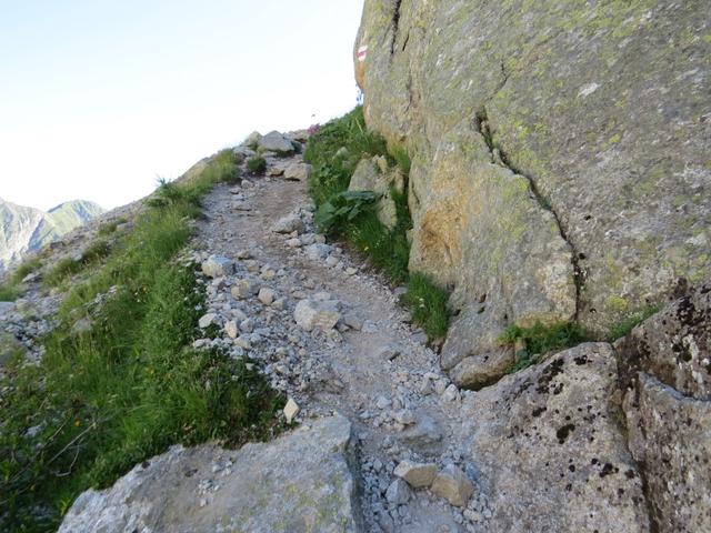 der Bergweg ist immer ersichtlich und gut markiert