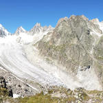 sehr schönes Breitbildfoto mit Aiguille d'Argentière und de Chardonet , Grand Fourche, Glacier de Saleina und Aiguilles Dorée