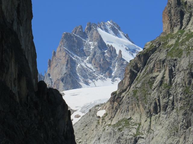 letzter Blick hinauf zur Aiguille d'Argentière