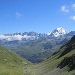 Blick in die Combe de Drône und zum Grand Combin