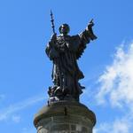 die Statue des Heiligen Bernhard auf dem Grosser St. Bernhard