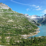 sehr schönes Breitbildfoto mit Blick auf Point de la Fenive und den Lac d'Emosson