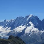 Blick Richtung Glacier d'Argentière, Mont Dolent und Aiguille Verte