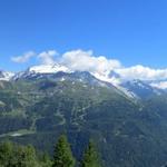 schönes Breitbildfoto mit Blick auf Glacier du Trient und Glacier du Tour