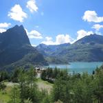 Blick von der Kapelle auf den Lac d'Emosson. War das für ein schöner Tag!