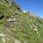 der Wanderweg bringt uns nun wieder bis auf rund 2500 Meter hinauf