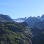 Blick auf die gegenüberliegende Talseite zum Col de Tsofeiret, Glacier du Brenay und Pigne d'Arolla