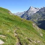 bei Punkt 2510 m.ü.M. traversieren wir über den Bornes du Diable (Grenzstein des Teufels) entlang